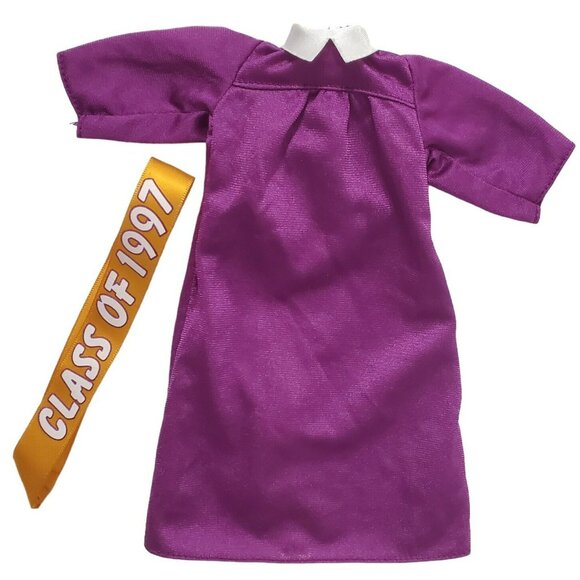 VTG Graduation Barbie Doll 1997 Special Edition Purple Gown Gold Sash Blonde - Picture 7 of 15